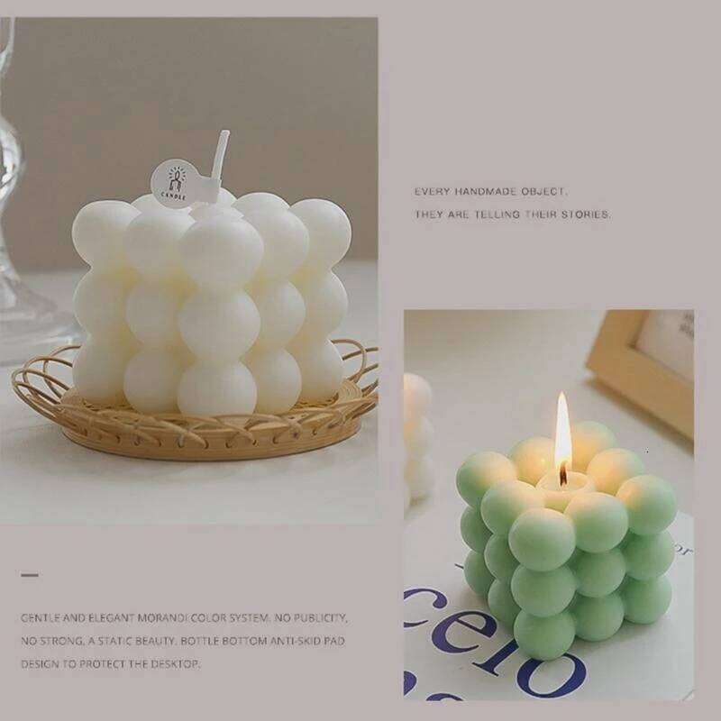 Shaped Scented Big Cube Bubble Safety Soy Wax Candles S260204