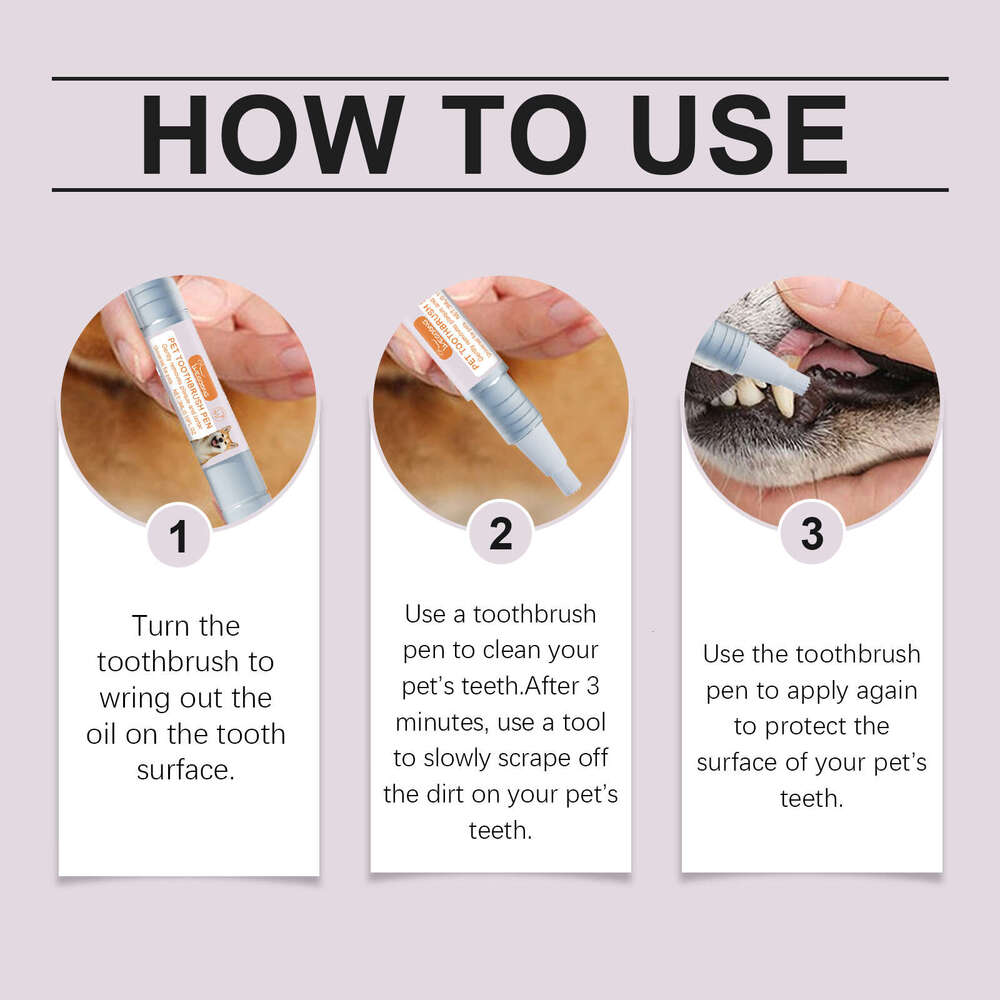 Yegbong Pet Toothbrush Dog Cat Tartar Fresh Breath Odor Removal Teeth Cleaning Pen S260203