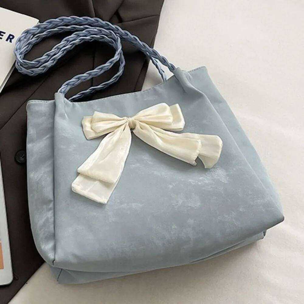 Portable Large Capacity Bow PU Fashion Women's Shoulder Soft Crossbody Bag Casual Wear C260204
