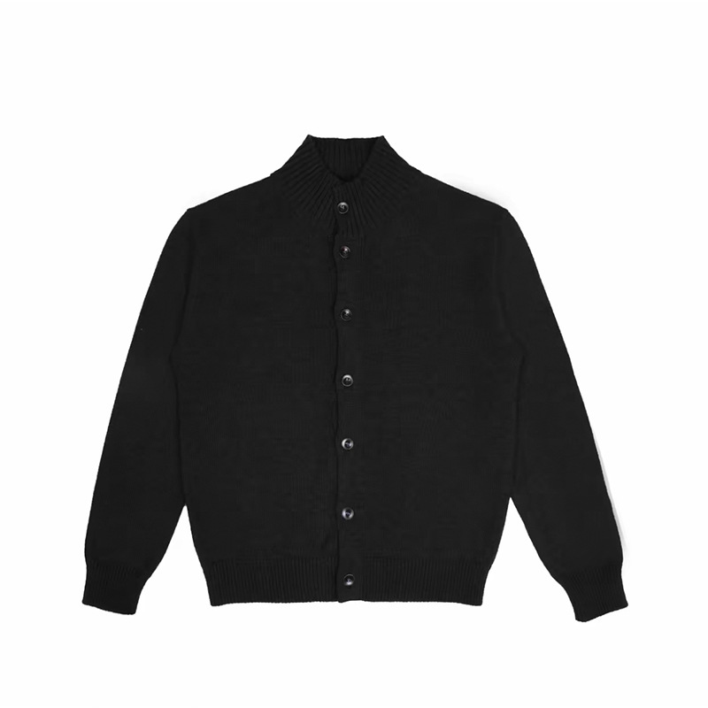 free shipping Ribbed Knit Cardigan with Mock Neck, Men's Sophisticated Coat, Korean Fashion Slim Fit for Layering 2026 hots - view 7