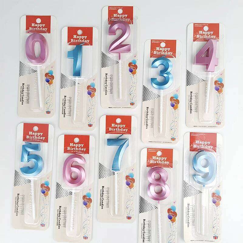Candle Opera House Digital Birthday Cake Decoration Party Blue Pink Creative Candles S260204