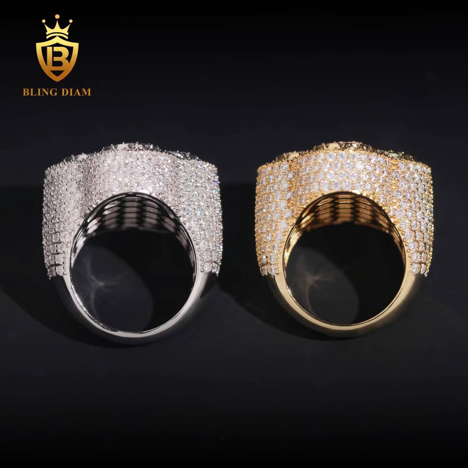 Hip Hop Jewelry 925 Sterling Silver Gold Plated Men Cuban 4 Four Leaf Clover Rings Vvs Moissanite Iced Out Pass Diamond Tester