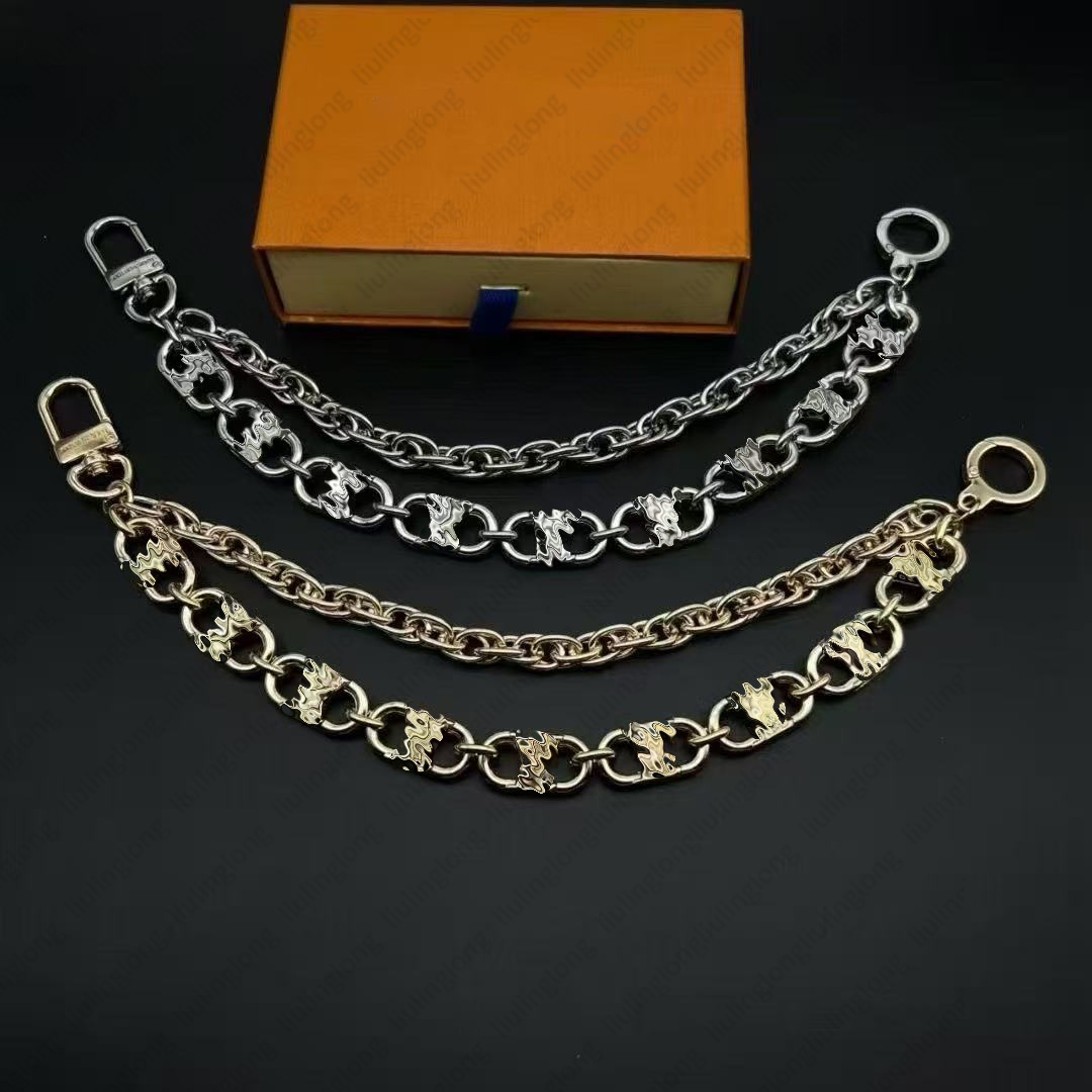 Flower Links Chain Belt Flowers Chain Bag Charm multiple styles luxury gold tone lettered key chains designer bag charm for men and women metal bag chain waist chain