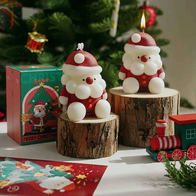 1 piece Christmas Santa Scented Home Decorative Guest Gift Souvenir Snowman Candles for Xmas Holiday S260204