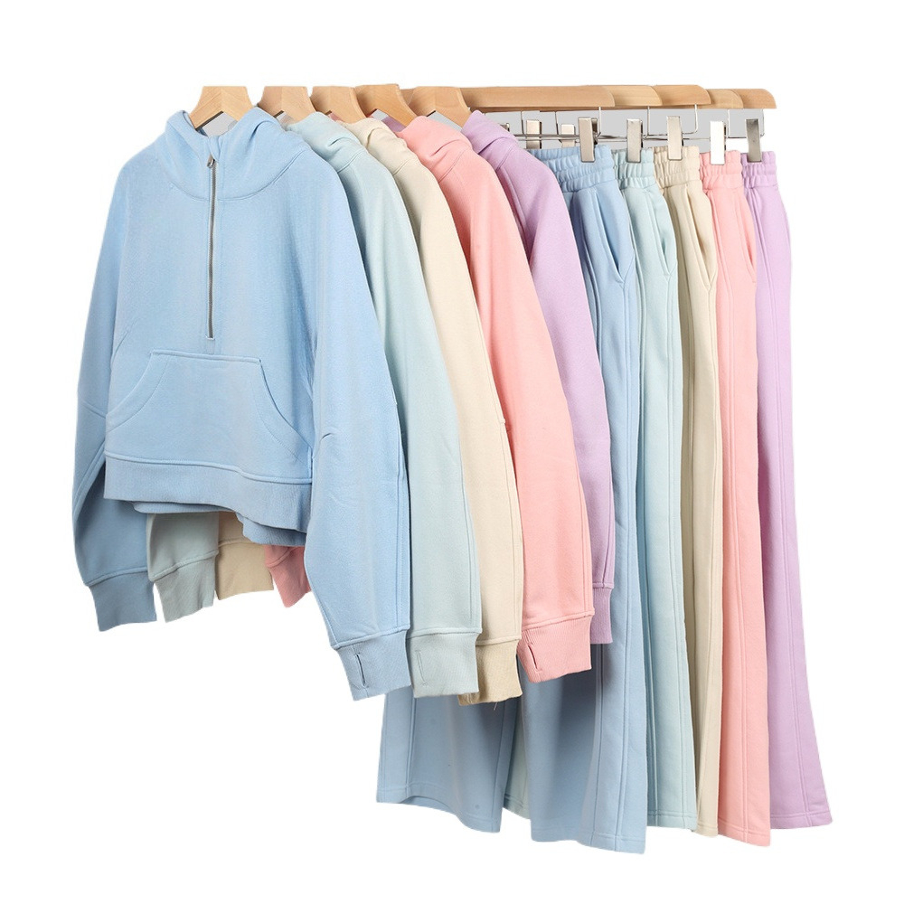 New Women Yoga Outfits Brushed Half Zip Hoodie Jacket Sportswear Hooded Workout Track Running Coat with Pockets Outdoor