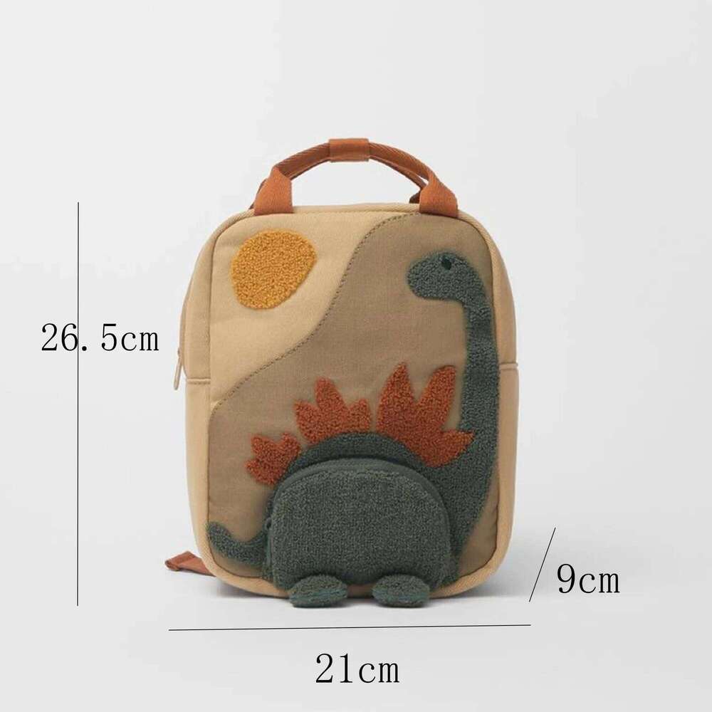 Personalized Custom Name Dinosaur Backpack - Embroidered Text Cartoon Canvas Small Bag, Ideal for Kindergarten Kids' School Use Z260204