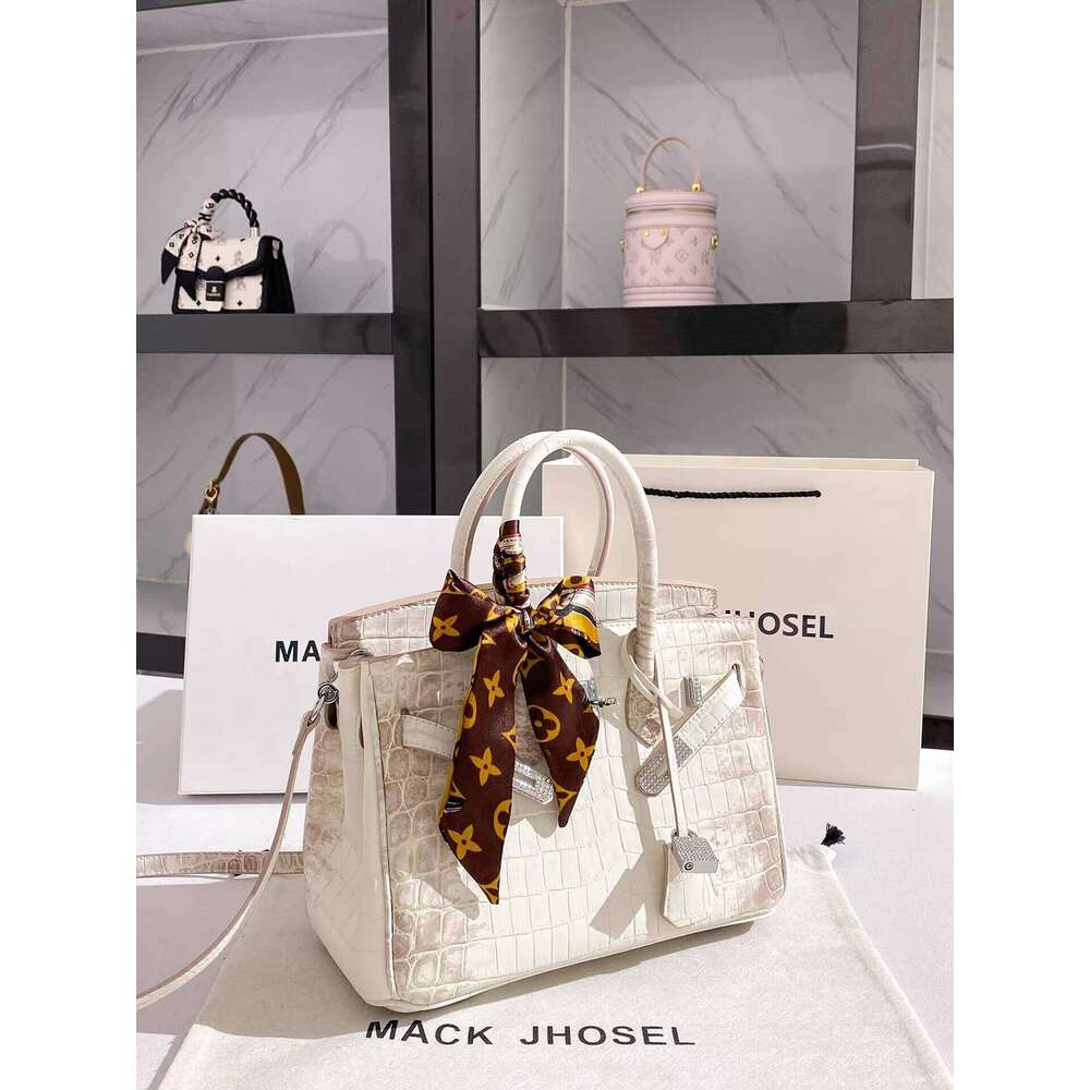 MACK JHOSEL High-End Crocodile Pattern Platinum Bag for Women 2026 New Versatile Elegant Shoulder Handbag