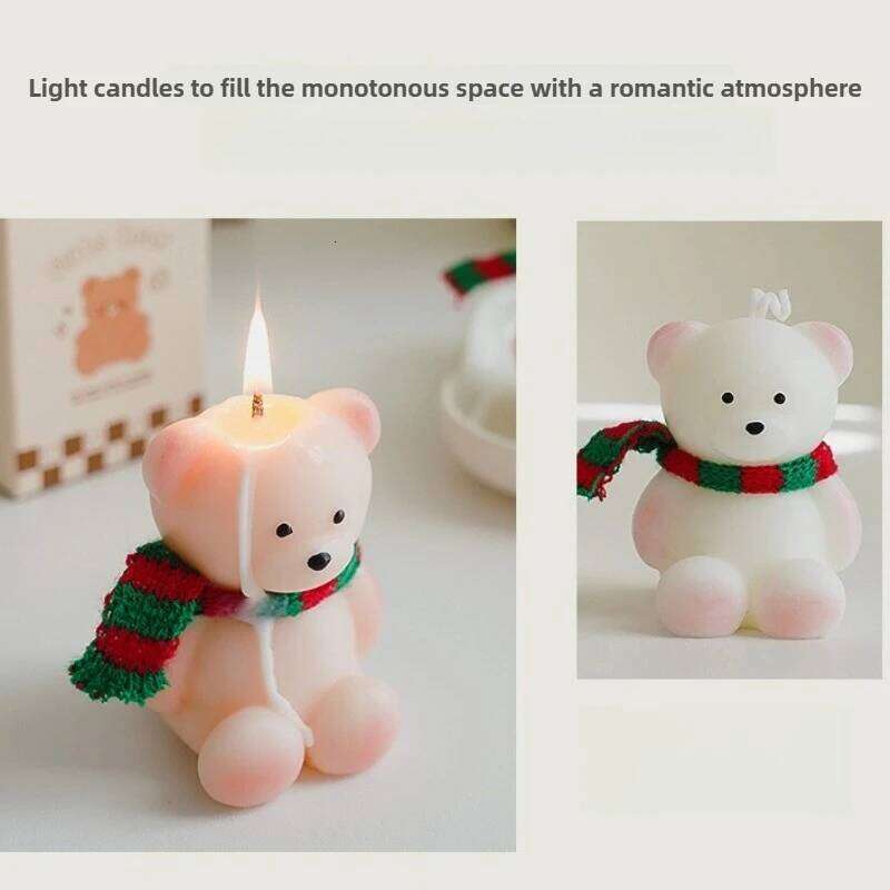 Little Bear Aromatherapy Candle Gift Handmade Creative Cute Atmosphere Fragrance Animal Shaped Wax S260204 e5f