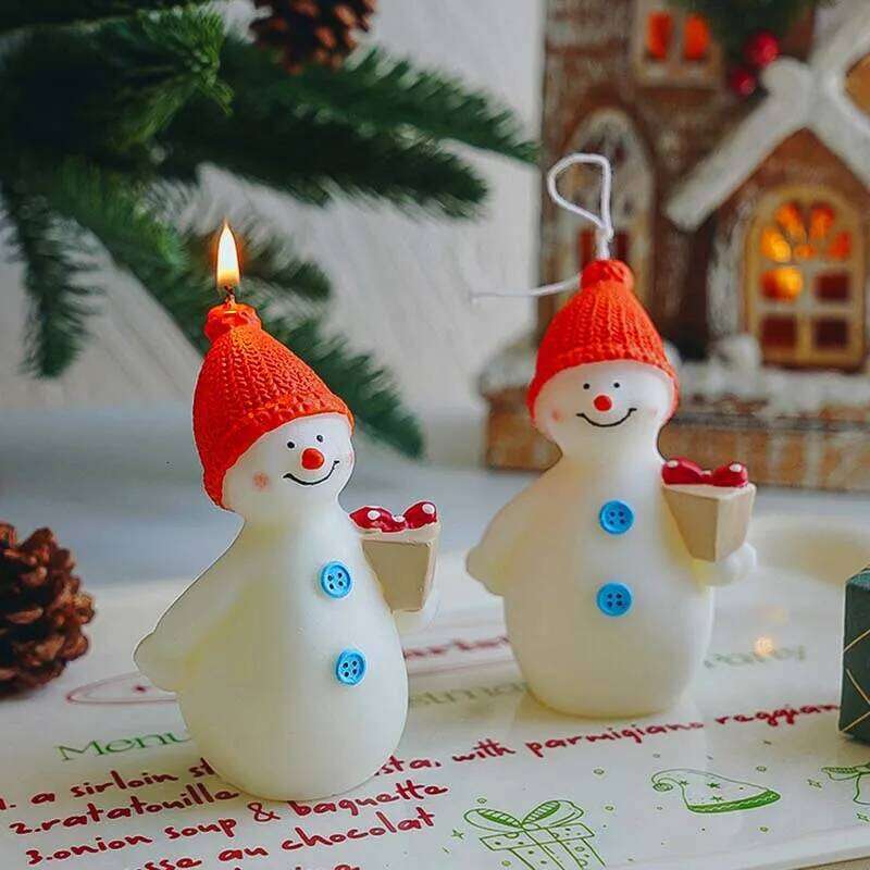 Christmas Santa Scented Home Decorative Guest Gift Set Souvenir Snowman Candles for Xmas Holiday S260204
