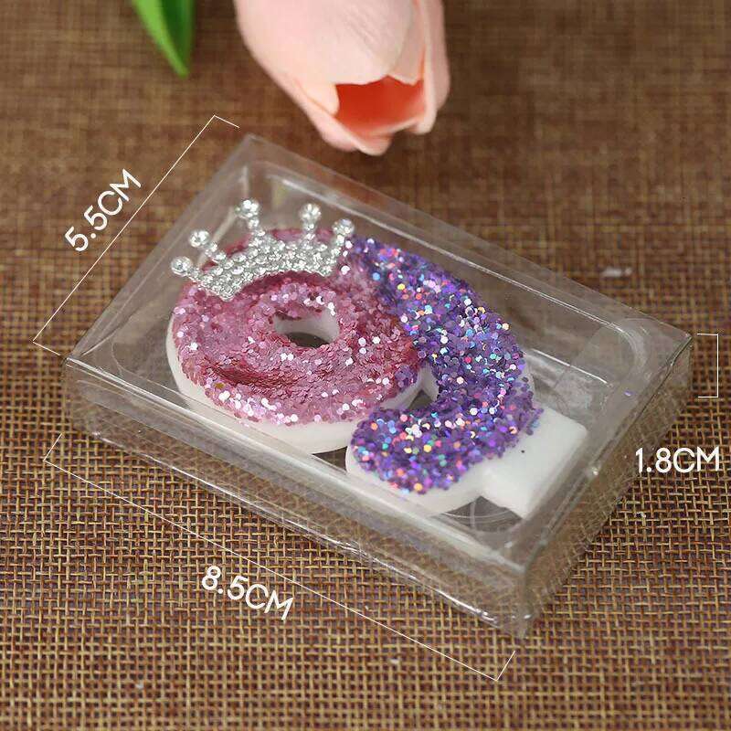 2nd Cake Topper Colour Changing Creative Number 2 Candle Princess Crown Girl 1st Happy Birthday Party Decoration S260204