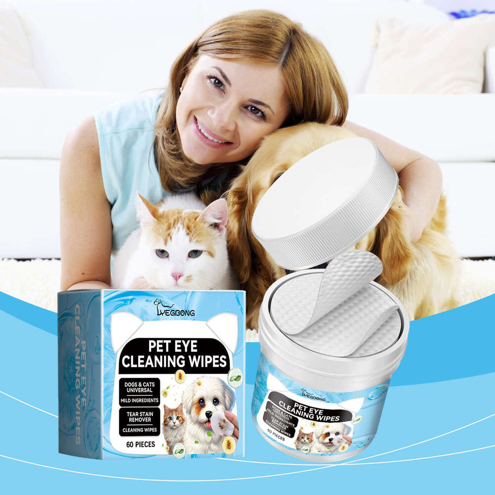 Yegbong Pet Cat Dog Gentle Cleaning Eye Gunk Tear Stain Care Wipes S260203