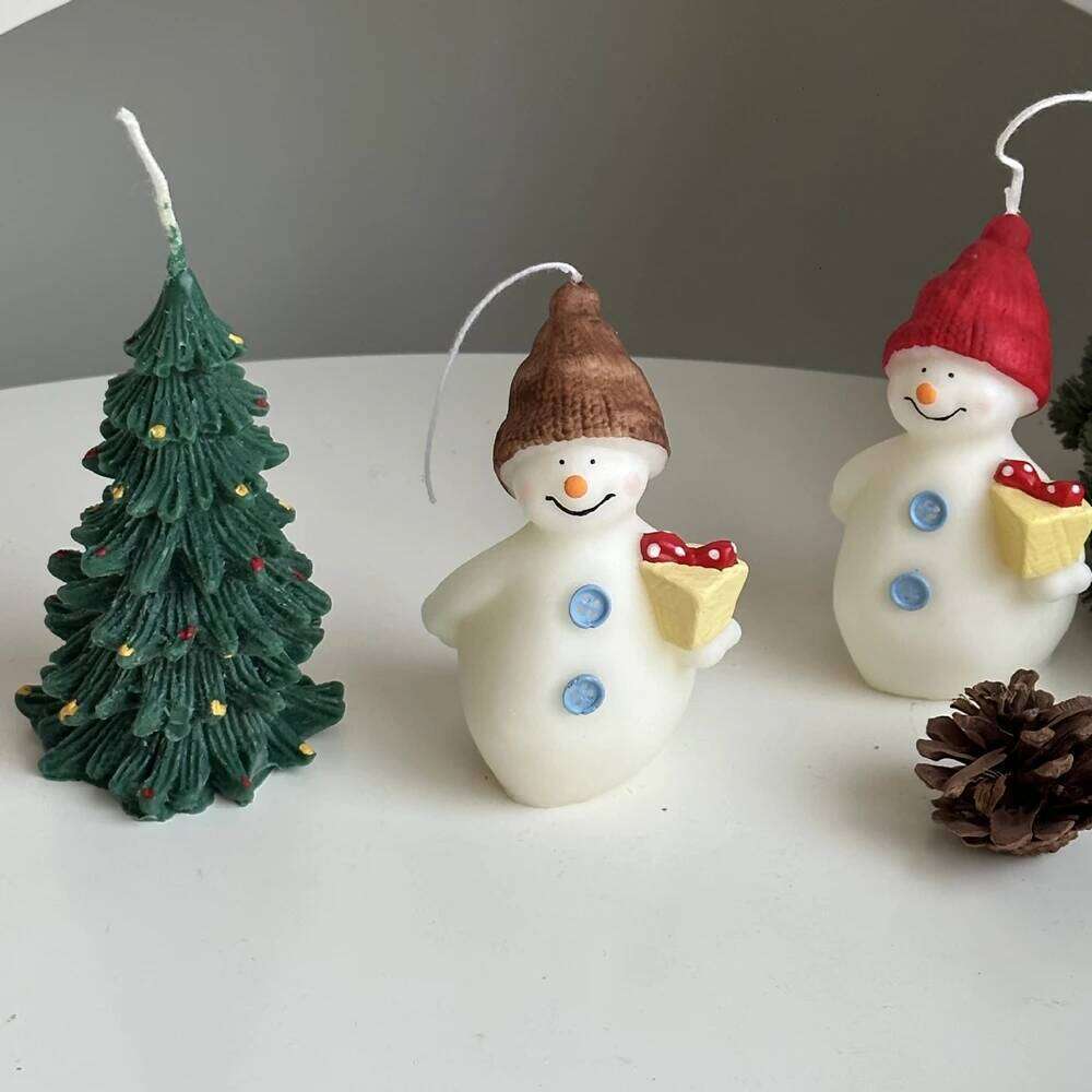 Christmas Home Decorative Guest Gift Set Souvenir Snowman Candles for Xmas Holiday S260204