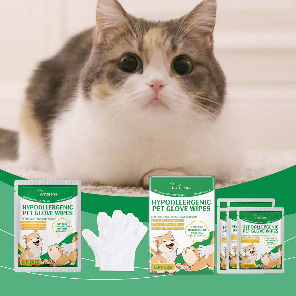 Yegbong Pet Disposable Dog Cat Hair Skin Gentle Cleaning Care Gloves S260203c'c'c