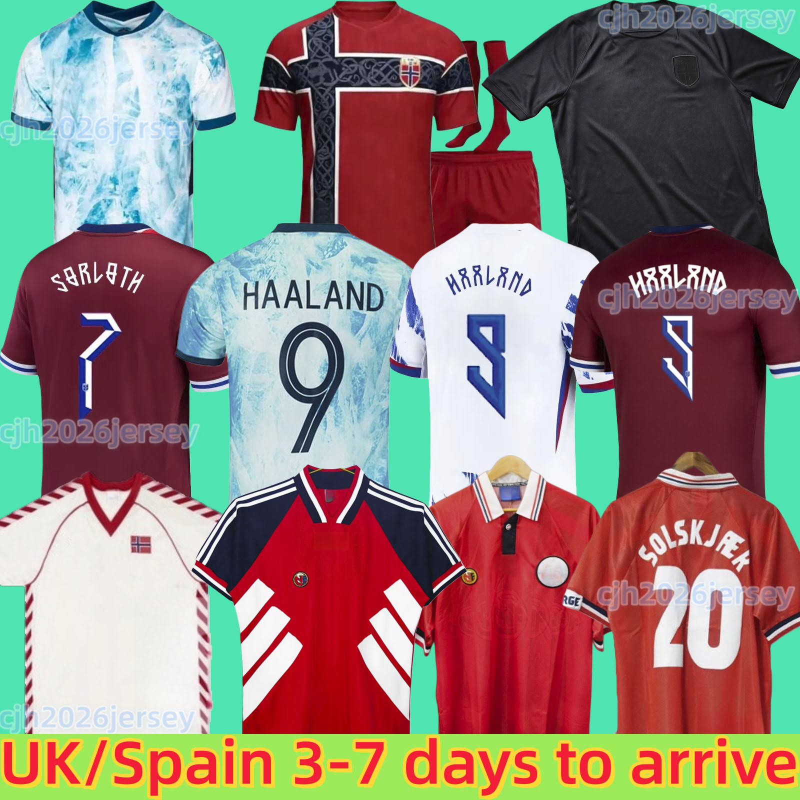 Norway 2026 CUP Soccer Jersey Haaland Odegaard STRAND LARSEN sorloth BERG AJER NUSA national SOLSKJAER 19941998 2000 Vintage Norway Retro Football shirt 1984 kits