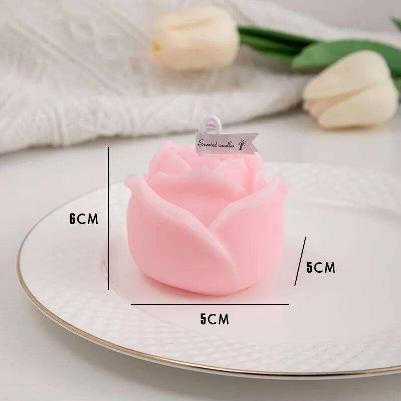 Large Aromatherapy Candle Rose Scented with Essential Oils Helps Relax And Create a Romantic Ambiance S260204