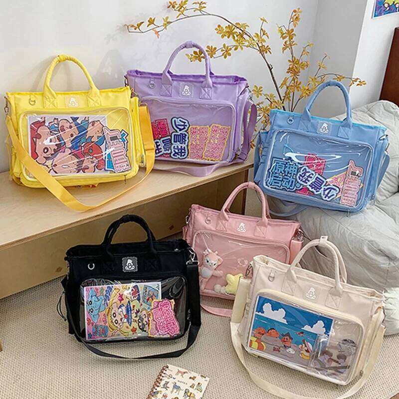 Fashionable Square Female Backpack Transparent Multifunctional Shoulders Bag Large Capacity Daily Outing Tote Handbag Z260204