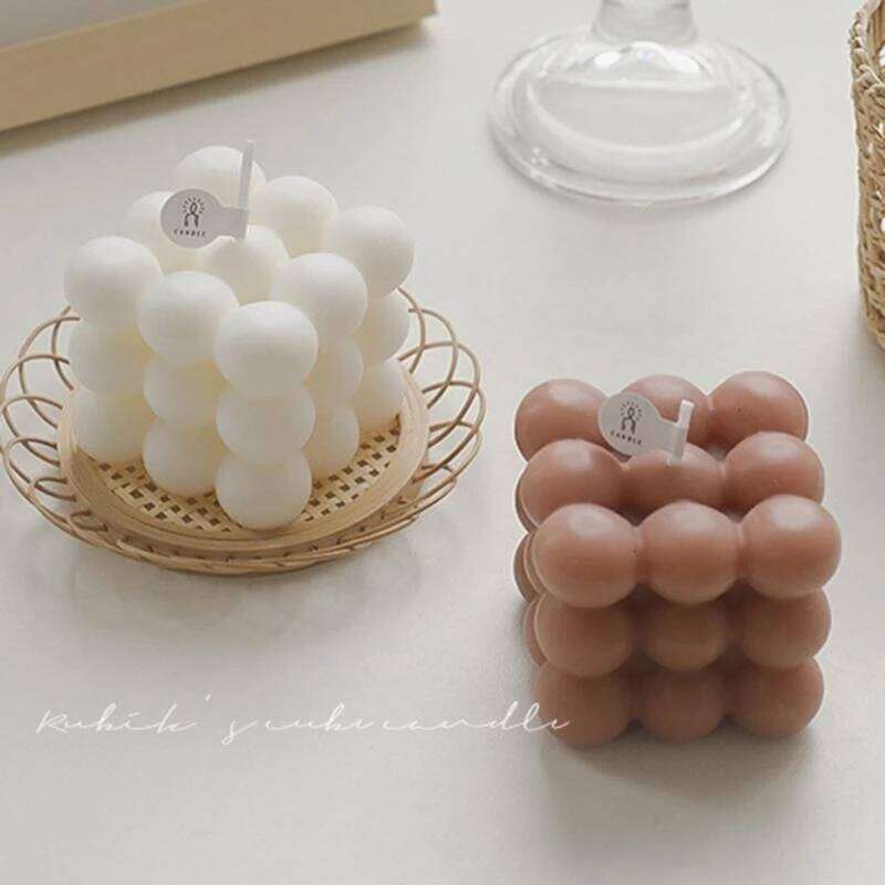 Shaped Scented Big Cube Bubble Safety Soy Wax Candles S260204