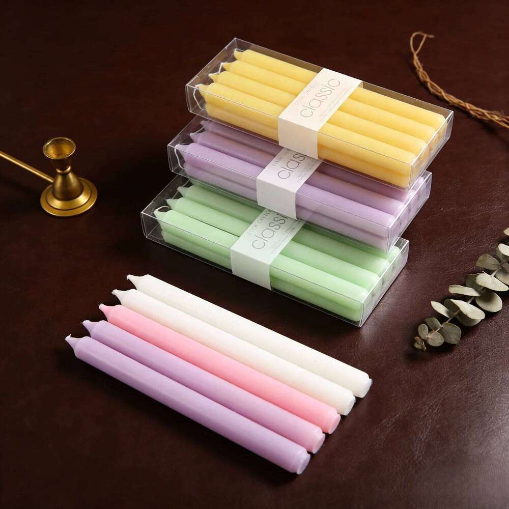 Plain Straight Rod Candle 25cm Multi-Color Decorative Candles for Home Wedding Party Christmas Holiday Display Ornaments S260204