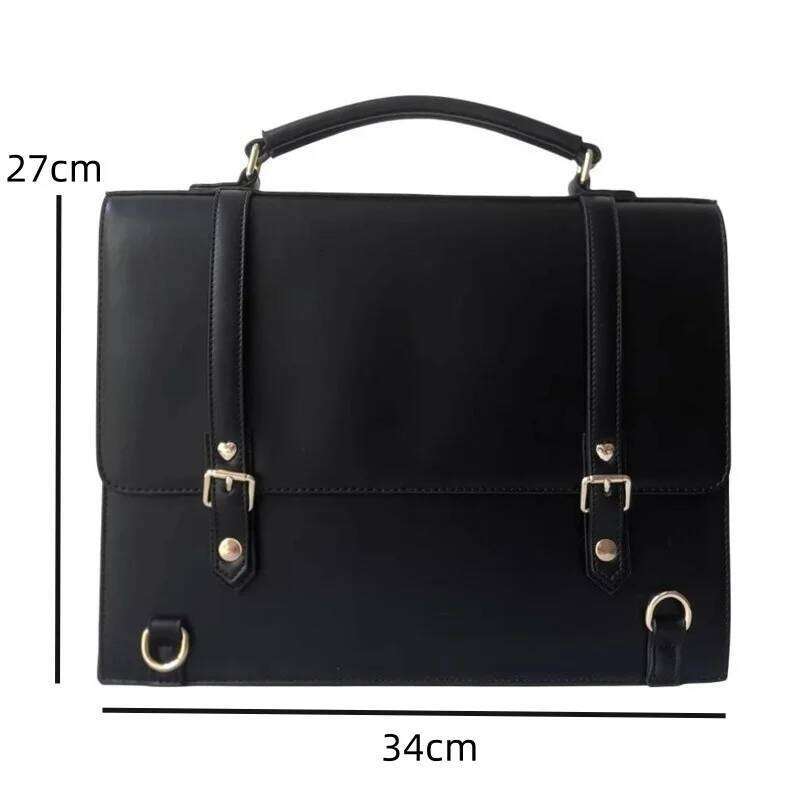 PU Leather Japanese Brown Ita Backpacks Transparent Jk Lolita Pain Flap Pocket Student Shoulder Bags Preppy Style Bag Girls Z260204