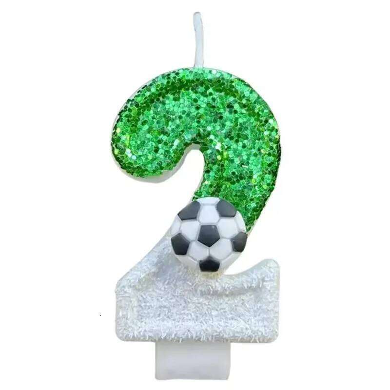 New 0-9 Number Birthday Candles original two color gradual change Football style birthday cake digital party candle decoration S260204