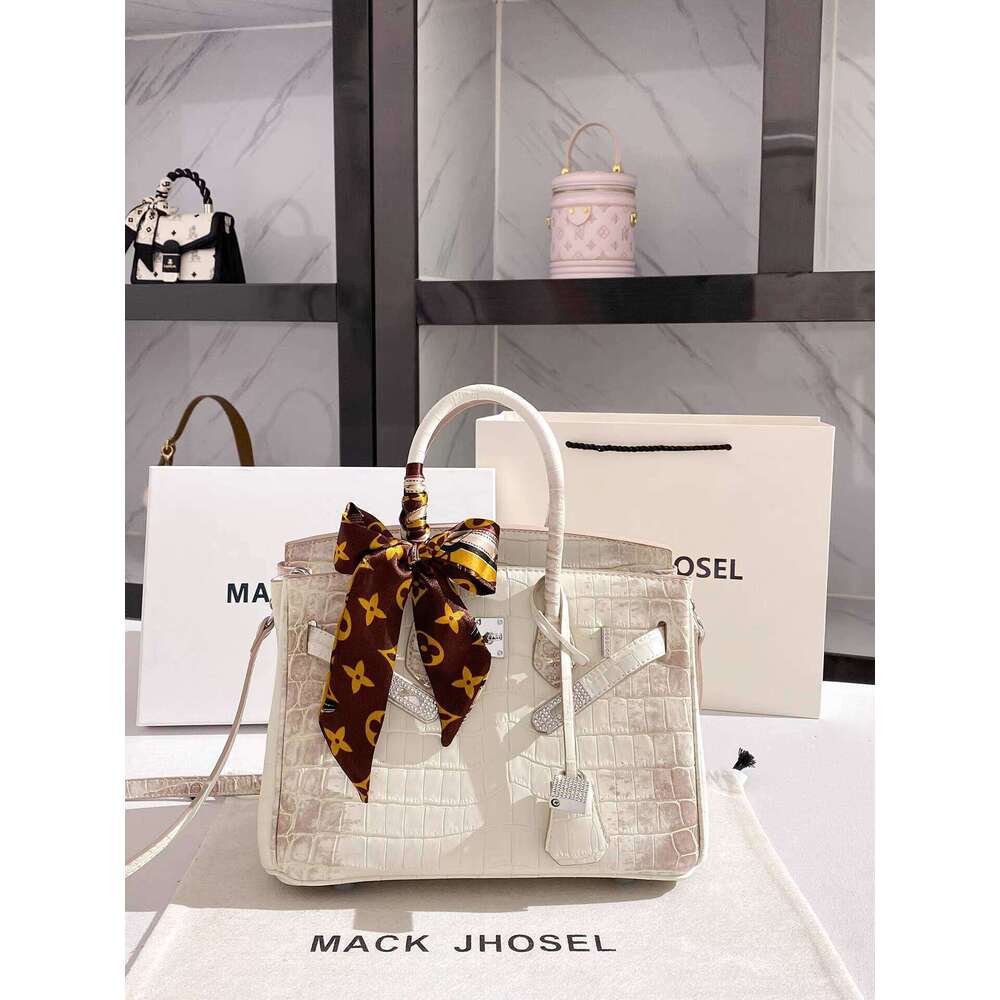 MACK JHOSEL High-End Crocodile Pattern Platinum Bag for Women 2026 New Versatile Elegant Shoulder Handbag