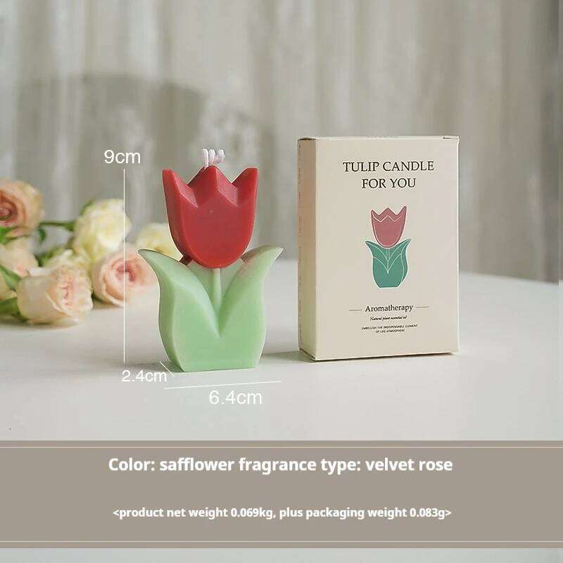 Cute Tulip Scented Simulated Plant Shapes, Handmade Diy Candles, Party Decorations, Christmas And Birthday Gifts S260204 c3f