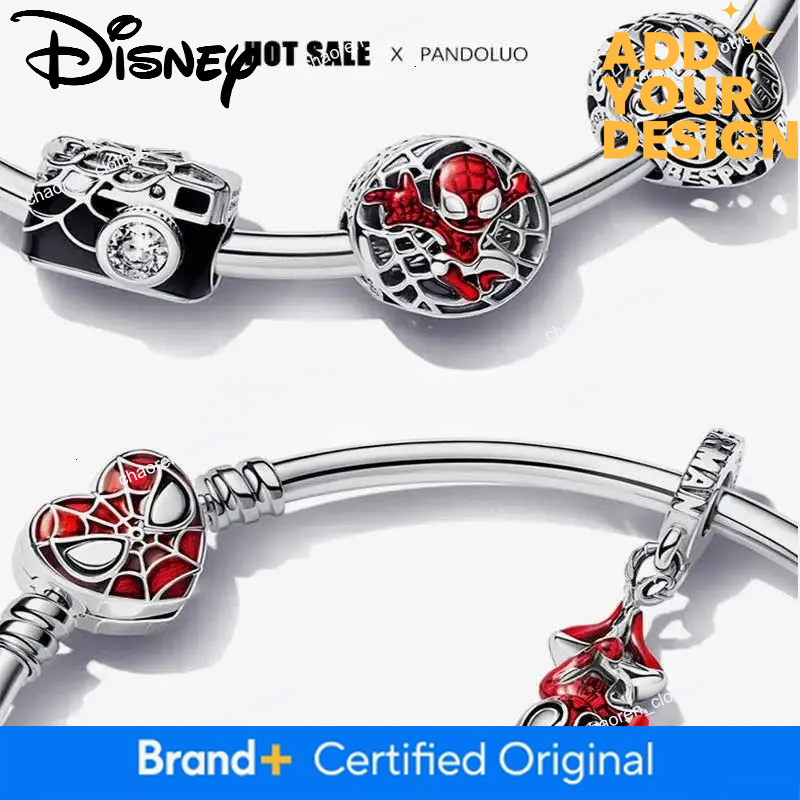 Designer jewelry Disney NEW Marvel Series Iron Man Spiderman Beads Fits Demogorgon Charm Original Bracelet Women luxury 925 Silver Pendant Jewelry Gif