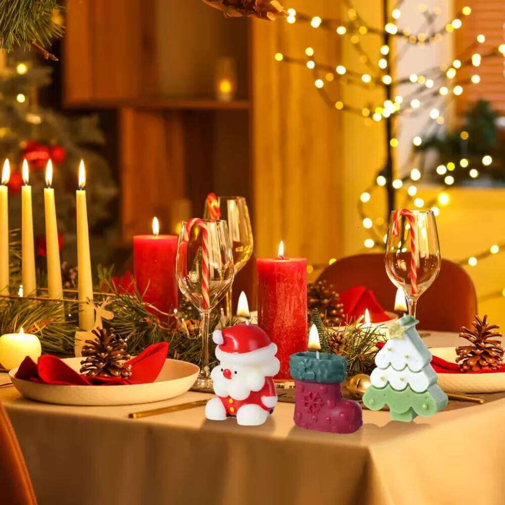 candles - decorations, soy wax, burning time 8-12 hours, ideal for holiday celebrations and gifts, Christmas S260204 51b