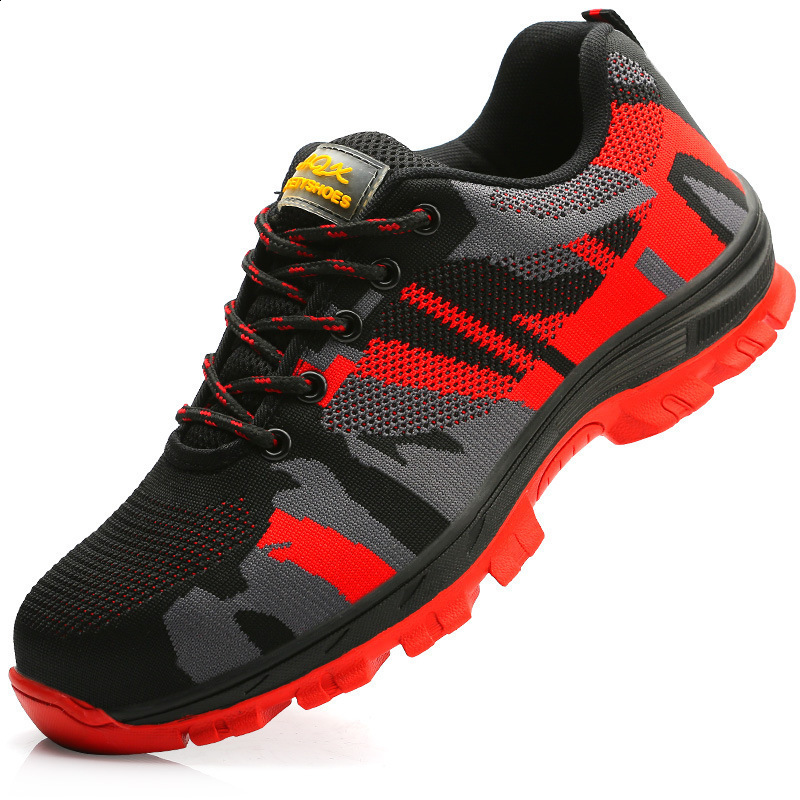 Breathable Boot Steel Toe Safety Camouflage Men Boots Work Indestructible Shoes Outdoor Sneakers Y200915