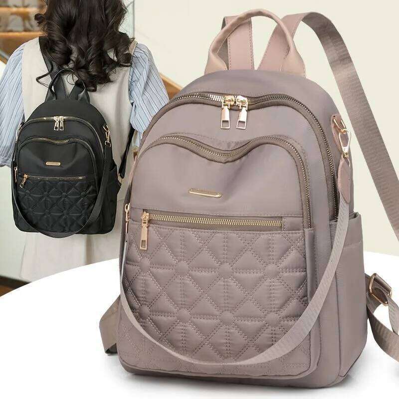Women 2025 New Fashion Light Luxuyr Design Solid Versatile Basic Backpack Casual Trend Travel Nylon Ladies Bag Z260202
