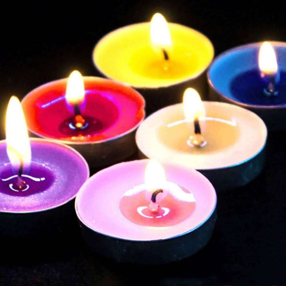 Wedding Circular Tea Restaurant Heat-Retaining Proposal Picture Small Blessing Lighting Emergency Wax Candles S260204