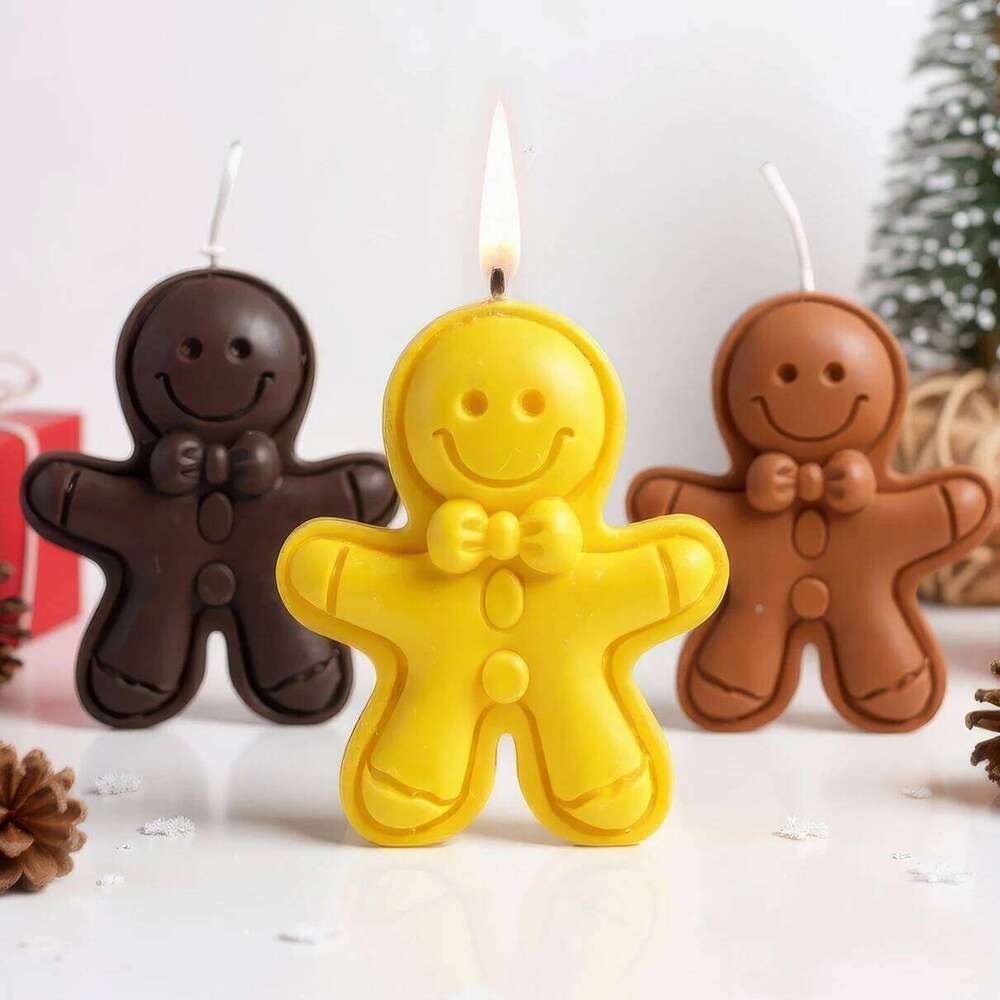 Christmas Gingerbread Man Scented Cute Decorative Aromatherapy Candle, Festive Gift for Home Party Table Decor, Holiday S260204