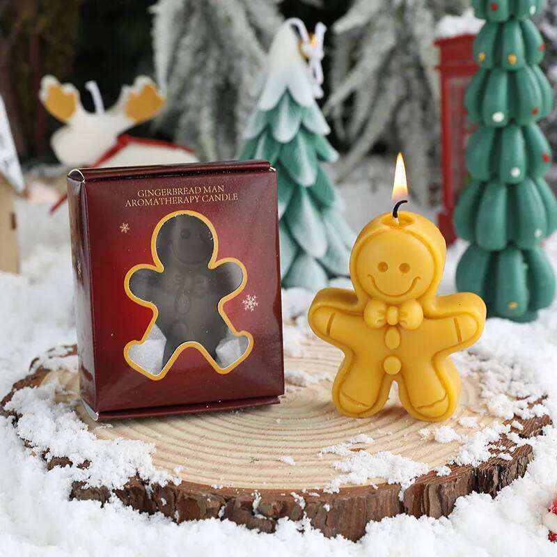 Scented Candle Gingerbread Man Christmas Candles Aromatherapy Creative Festive Atmosphere Decoration Small Ornaments S260204