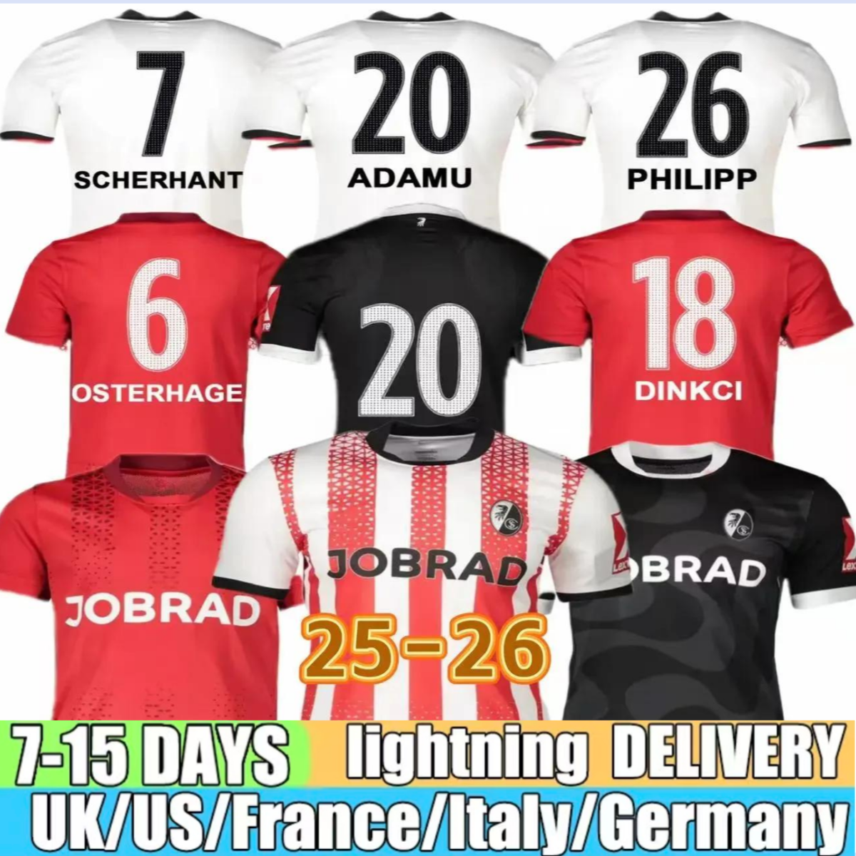 25 26 Freiburg Soccer Jerseys adumumatanovic scherhant dinkci grifo holer Men 25 26 Football Shirts SC 4XL adamu philipp beste irie osterhage kyereh 4XL kids kit