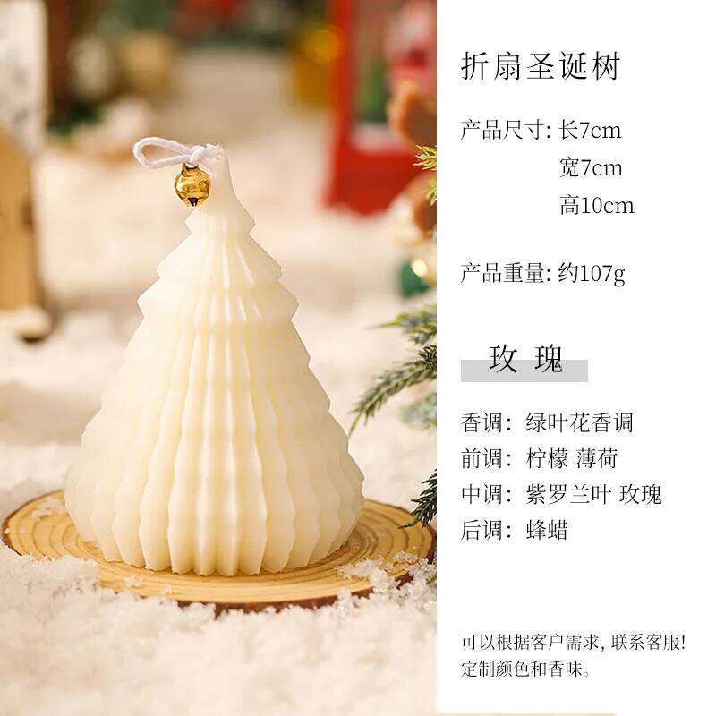 Red Green White Handcrafted Scented Candles, Party Christmas Tree Festival Souvenir, Table Light Fragrance Decoration S260204