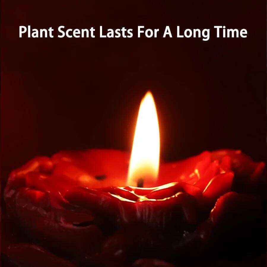 1pc rose, red peony scented, rose decorative candle, smokeless aromatic, fireworks coconut wax home decor valentines S260204