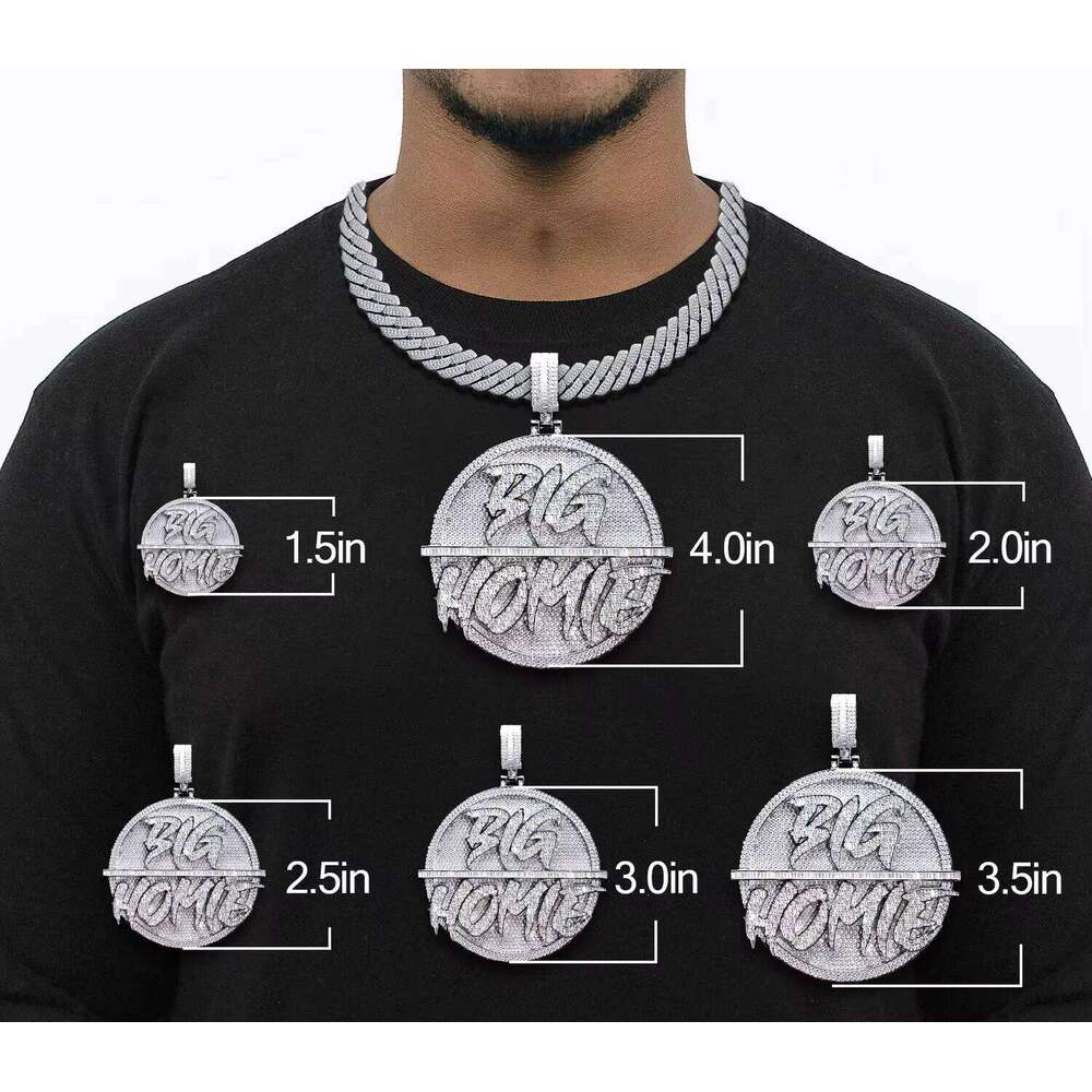 Custom Iced Out Vvs Moissanite Name Letter Men Hip Hop Style Baguette Number Diamond Initial 3D Chain Pendant Jewelry