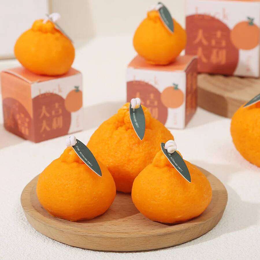 Internet celebrity Ugly Orange Aromatherapy Candle Soy Wax Creative Gift Shooting Props Scene Decoration Ornament S260204