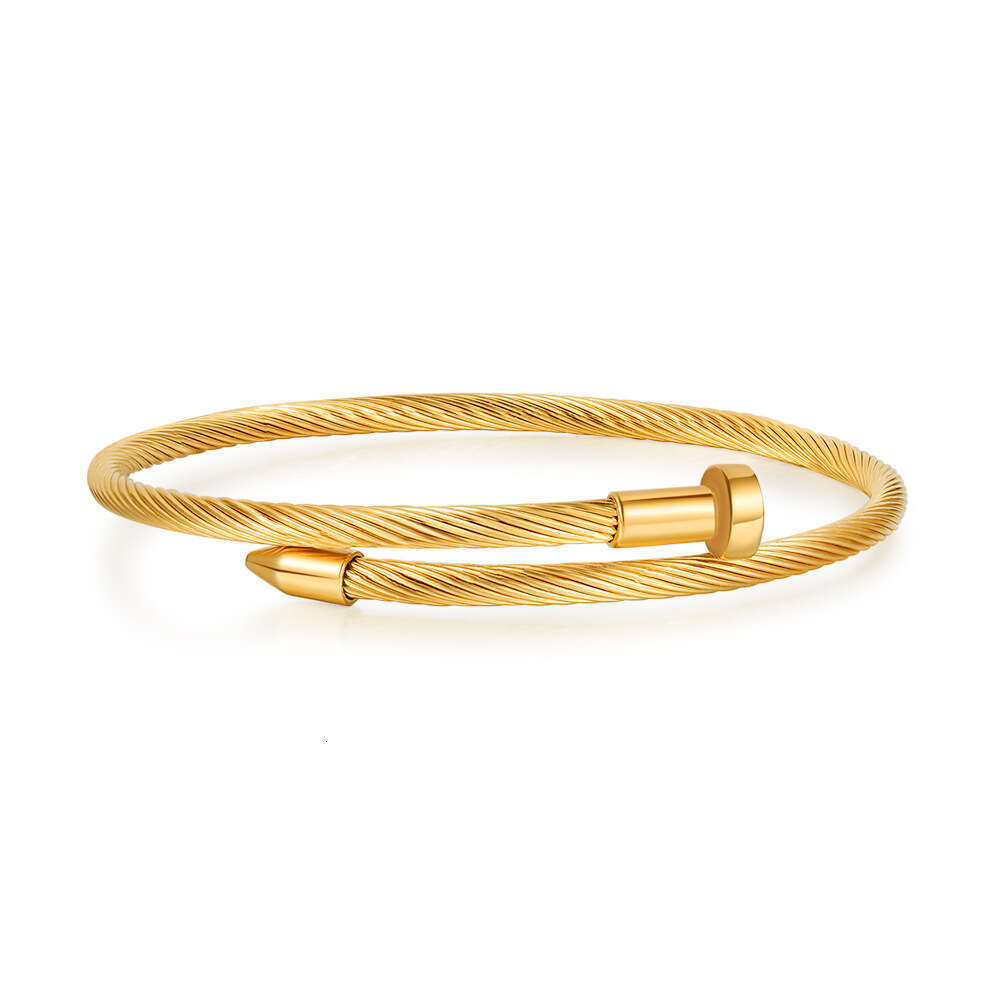 Adjustable-Opening Titanium Steel Stud Bracelet Stainless Steel Wire Rope Bracelet Fashionable Women's Gift