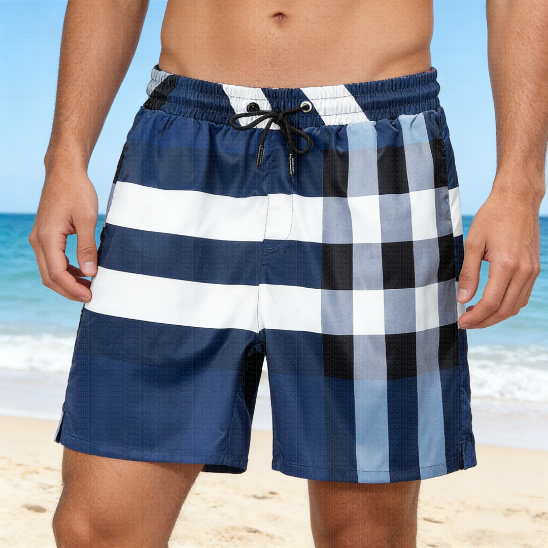 2026 Men's Women's Plaid Beach Shorts Quick Dry Breathable Swim Trunks for Summer Vacation Tropical Holiday