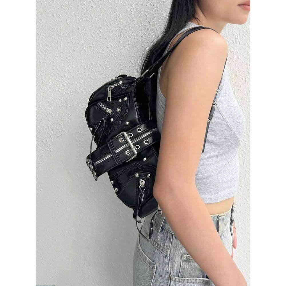 2025 Y2K Motorcycle Armpit Vintage Shoulder Bag for Women Niche Designer Crossbody Purse Hot Girl Aesthetic Handbag C260204