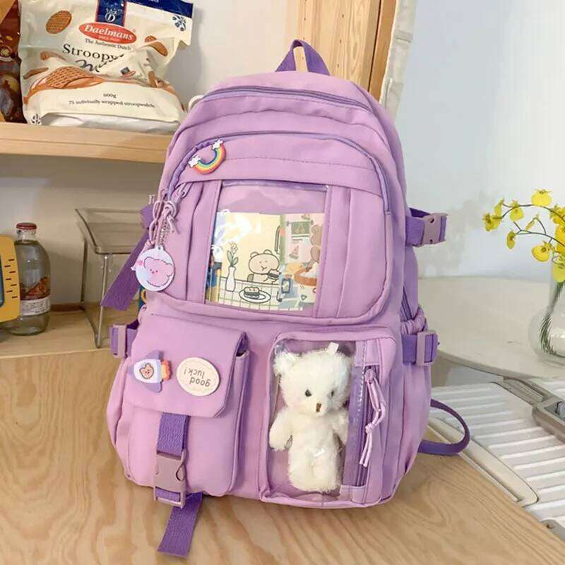 Cute Girls Fashion Cartoon Teen Student Backpack Lovely Women's Versatile Laptop Girl's School Bag Z260204