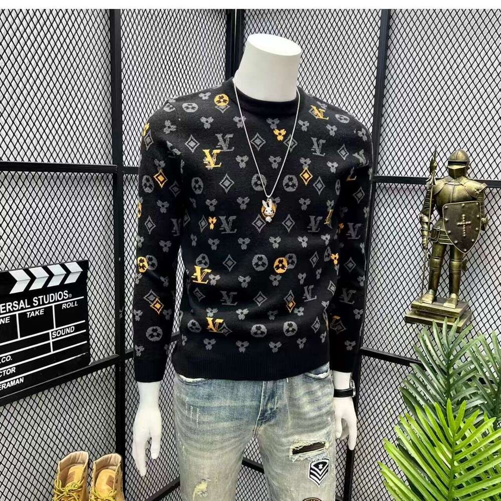 Jacquard For Men, Casual Loose Fit, Versatile Trendy Base Shirt, Winter New Men's Sweater - view 8