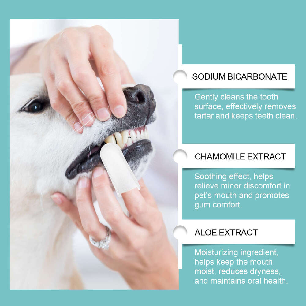 Yegbong Cat and Dog Teeth Tartar Removal Oral Cleaning Moisturizing Freshening Pet Brushing Finger Cots S260203