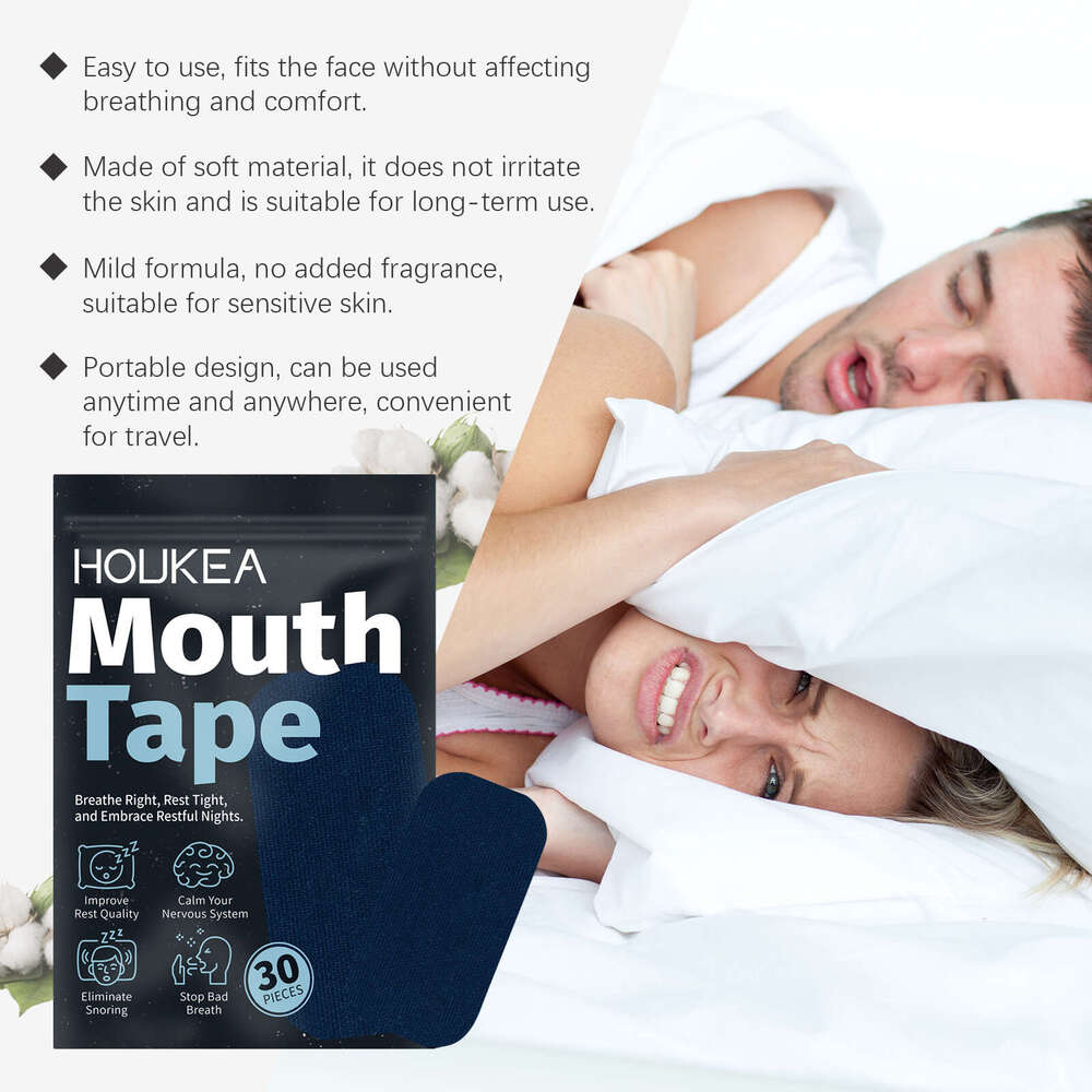 Houkea Quiet Comfortable Sleep Correction Mouth Tape Anti-Snoring Seal Patch S260203