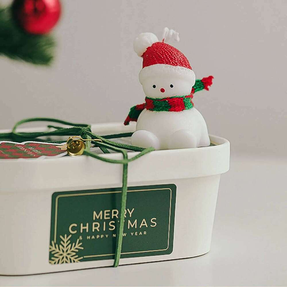 Set Santa Snowman Candles Party Wedding Festival Decoration Christmas Eve Romantic Ornament Decor For Home S260204