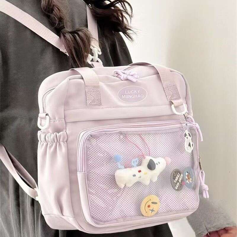 2026 Simple Japanese Style Single-Shoulder Daily Pain Bag All-Match Transparent Crossbody Large Capacity Niche Secondary College Style Messenger Bag