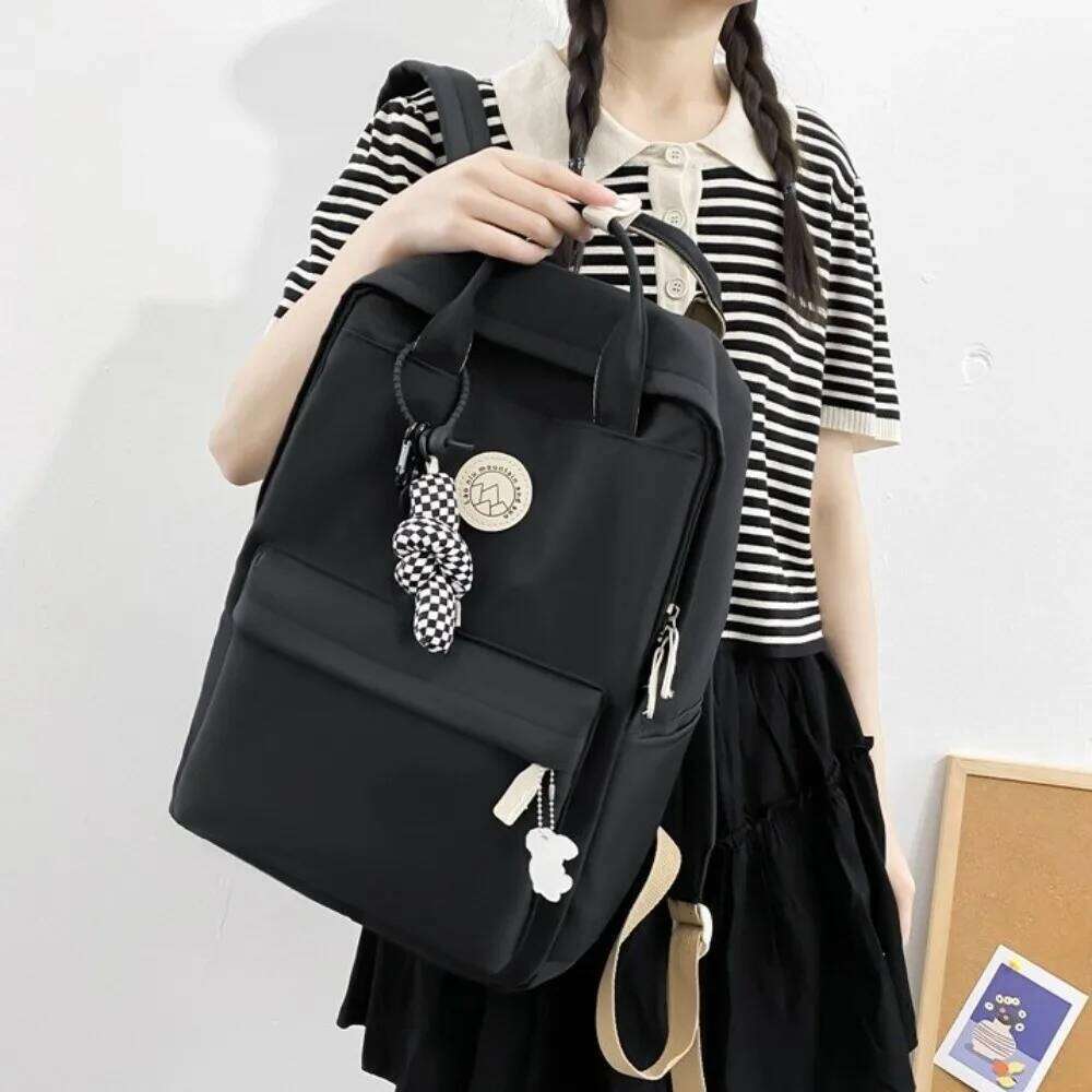 Fashion Waterproof Women Large Capacity Nylon Travel Backpack Ergonomic Solid Color Laptop Book Bag College Student Z260204