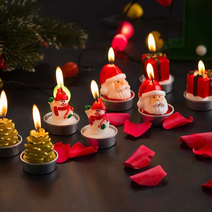 3PCS/Box Smoke-Free Long-Lasting Burn | Household Decorative Candles for Xmas New Year Gatherings Dinner Ambiance Decor S260204