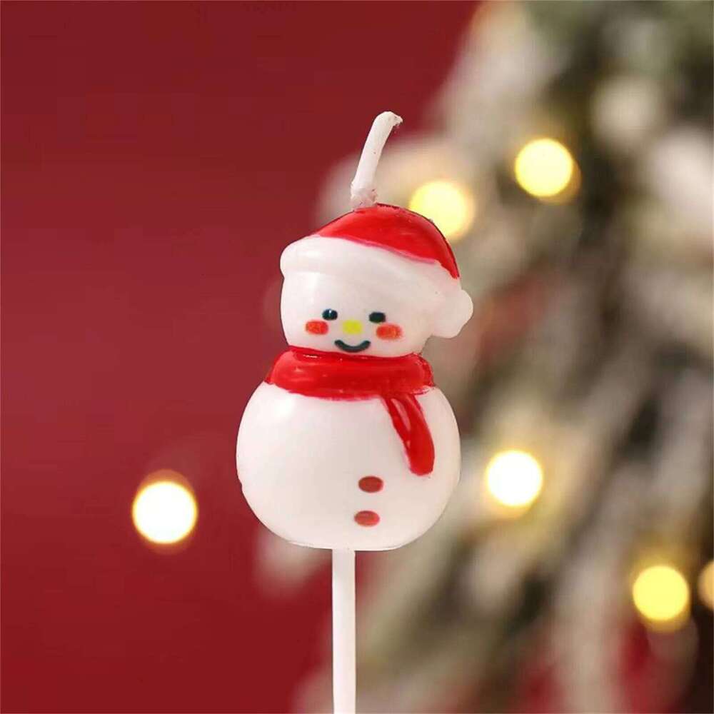 Candle Cake Decorations Snowman Candles Birthday Party Festival Decoration Christmas Eve Romantic Ornament Decor S260204